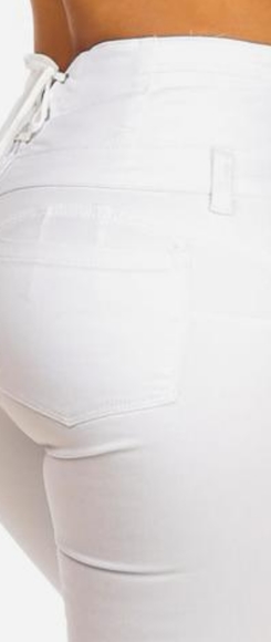 High waist butt lift lace back stretch skinny jean - Picture 2 of 4